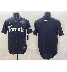 Men Toronto Blue Jays Blank Black 2025 World Series Gothic North Edition Limited Stitched Baseball Jersey