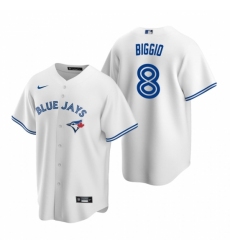 Men's Nike Toronto Blue Jays #8 Cavan Biggio White Home Stitched Baseball Jersey