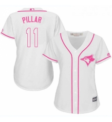 Womens Majestic Toronto Blue Jays 11 Kevin Pillar Authentic White Fashion Cool Base MLB Jersey