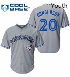 Youth Majestic Toronto Blue Jays 20 Josh Donaldson Replica Grey Road MLB Jersey