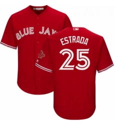 Youth Majestic Toronto Blue Jays 25 Marco Estrada Replica Scarlet Alternate MLB Jersey