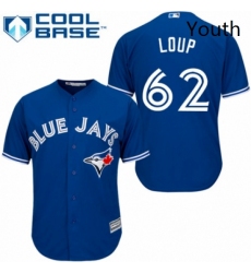 Youth Majestic Toronto Blue Jays 62 Aaron Loup Replica Blue Alternate MLB Jersey 