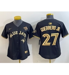 Youth Toronto Blue Jays 27 Vladimir Guerrero Jr  Black Gold 2025 American League Champions Limited Stitched Baseball Jersey