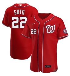 Men Washington Nationals 22 Juan Soto Men Nike Red Alternate 2020 Flex Base Player MLB Jersey