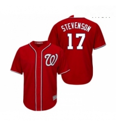 Mens Washington Nationals 17 Andrew Stevenson Replica Red Alternate 1 Cool Base Baseball Jersey 