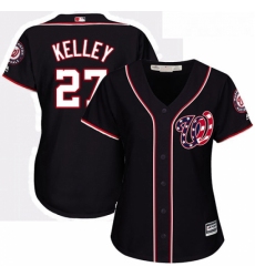 Womens Majestic Washington Nationals 27 Shawn Kelley Replica Navy Blue Alternate 2 Cool Base MLB Jersey