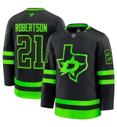 Men Dallas Stars 21 Jason Robertson Black 2024 25 Alternate Stitched Hockey Jersey