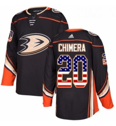 Youth Adidas Anaheim Ducks 20 Jason Chimera Authentic Black USA Flag Fashion NHL Jersey 