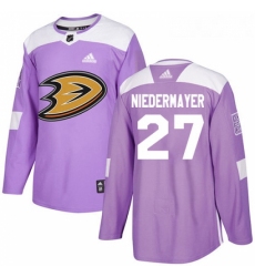 Youth Adidas Anaheim Ducks 27 Scott Niedermayer Authentic Purple Fights Cancer Practice NHL Jersey 