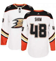 Youth Adidas Anaheim Ducks 48 Logan Shaw Authentic White Away NHL Jersey 