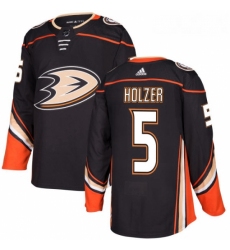 Youth Adidas Anaheim Ducks 5 Korbinian Holzer Authentic Black Home NHL Jersey 