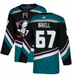 Youth Adidas Anaheim Ducks 67 Rickard Rakell Authentic Black Teal Third NHL Jersey 