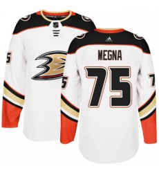 Youth Adidas Anaheim Ducks 75 Jaycob Megna Authentic White Away NHL Jersey 