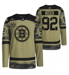 Men Boston Bruins 92 Tomas Nosek 2022 Camo Military Appreciation Night Stitched jersey