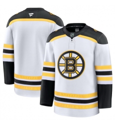 Men Boston Bruins Blank White 2024 25 Away Stitched Hockey Jersey