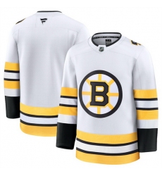 Men Boston Bruins Blank White 2025 Away Stitched Hockey Jersey
