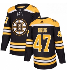 Mens Adidas Boston Bruins 47 Torey Krug Premier Black Home NHL Jersey 