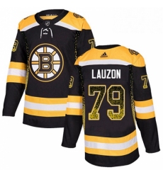 Mens Adidas Boston Bruins 79 Jeremy Lauzon Authentic Black Drift Fashion NHL Jersey 