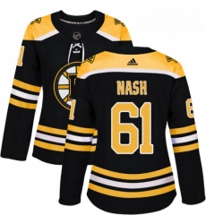 Womens Adidas Boston Bruins 61 Rick Nash Authentic Black Home NHL Jersey 