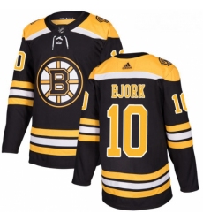 Youth Adidas Boston Bruins 10 Anders Bjork Premier Black Home NHL Jersey 