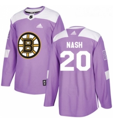 Youth Adidas Boston Bruins 20 Riley Nash Authentic Purple Fights Cancer Practice NHL Jersey 