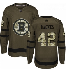 Youth Adidas Boston Bruins 42 David Backes Premier Green Salute to Service NHL Jersey 