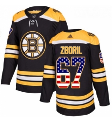 Youth Adidas Boston Bruins 67 Jakub Zboril Authentic Black USA Flag Fashion NHL Jersey 