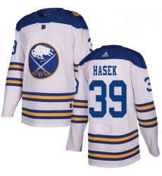 Mens Adidas Buffalo Sabres 39 Dominik Hasek Authentic White 2018 Winter Classic NHL Jersey 