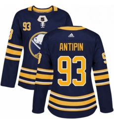 Womens Adidas Buffalo Sabres 93 Victor Antipin Authentic Navy Blue Home NHL Jersey 