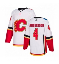 Youth Adidas Calgary Flames 4 Rasmus Andersson Authentic White Away NHL Jersey 