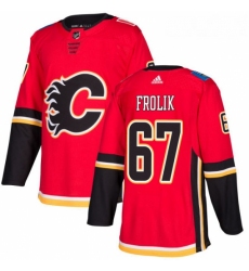 Youth Adidas Calgary Flames 67 Michael Frolik Authentic Red Home NHL Jersey 