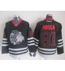 Blackhawks #81 Marian Hossa New Black Ice Stitched NHL Jersey