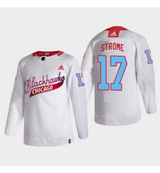 Men Chicago Blackhawks 17 Dylan Strome 2022 Community Night White Stitched jersey