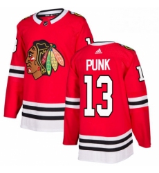 Mens Adidas Chicago Blackhawks 13 CM Punk Authentic Red Home NHL Jersey 