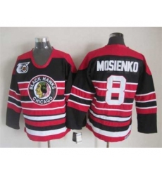 nhl jerseys chicago blackhawks 8 mosienko black-red[75th]