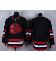 nhl jerseys chicago blackhawks blank black[2014 Stadium Series][the skeleton head]