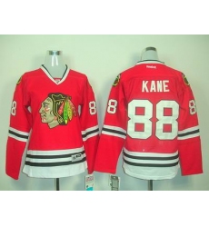 Women Chicago Blackhawks 88 Patrick Kane Red Jerseys