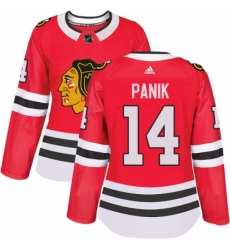 Womens Adidas Chicago Blackhawks 14 Richard Panik Authentic Red Home NHL Jersey 