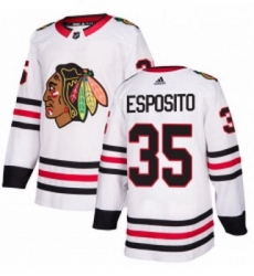 Womens Adidas Chicago Blackhawks 35 Tony Esposito Authentic White Away NHL Jersey 