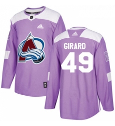 Youth Adidas Colorado Avalanche 49 Samuel Girard Authentic Purple Fights Cancer Practice NHL Jersey 