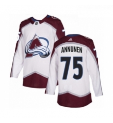 Youth Adidas Colorado Avalanche 75 Justus Annunen Authentic White Away NHL Jersey 