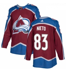 Youth Adidas Colorado Avalanche 83 Matt Nieto Authentic Burgundy Red Home NHL Jersey 