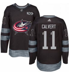 Mens Adidas Columbus Blue Jackets 11 Matt Calvert Authentic Black 1917 2017 100th Anniversary NHL Jersey 