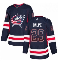 Mens Adidas Columbus Blue Jackets 29 Zac Dalpe Authentic Navy Blue Drift Fashion NHL Jersey 