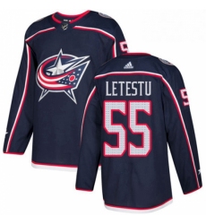 Mens Adidas Columbus Blue Jackets 55 Mark Letestu Authentic Navy Blue Home NHL Jersey 