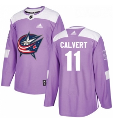 Youth Adidas Columbus Blue Jackets 11 Matt Calvert Authentic Purple Fights Cancer Practice NHL Jersey 