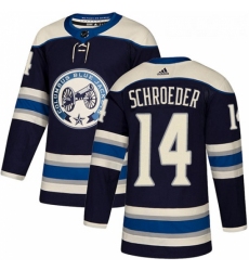 Youth Adidas Columbus Blue Jackets 14 Jordan Schroeder Authentic Navy Blue Alternate NHL Jersey 