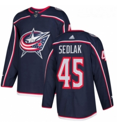 Youth Adidas Columbus Blue Jackets 45 Lukas Sedlak Authentic Navy Blue Home NHL Jersey 