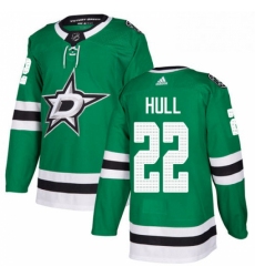 Mens Adidas Dallas Stars 22 Brett Hull Premier Green Home NHL Jersey 