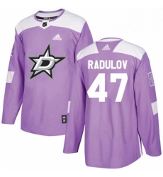 Mens Adidas Dallas Stars 47 Alexander Radulov Authentic Purple Fights Cancer Practice NHL Jersey 